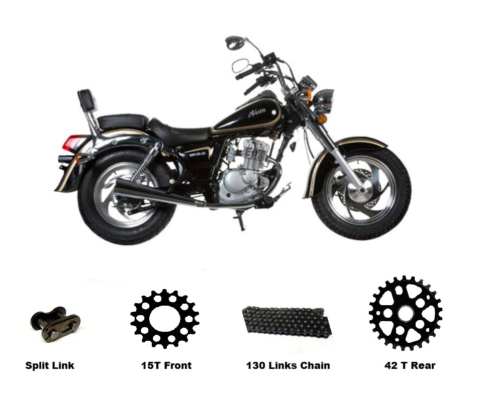 Chain & Sprockets Set BLACK Sinnis Vista